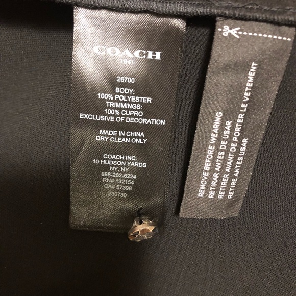 COACH Black mini dress Classic/Timeless (authentic) Lattice Trim - Picture 13 of 16